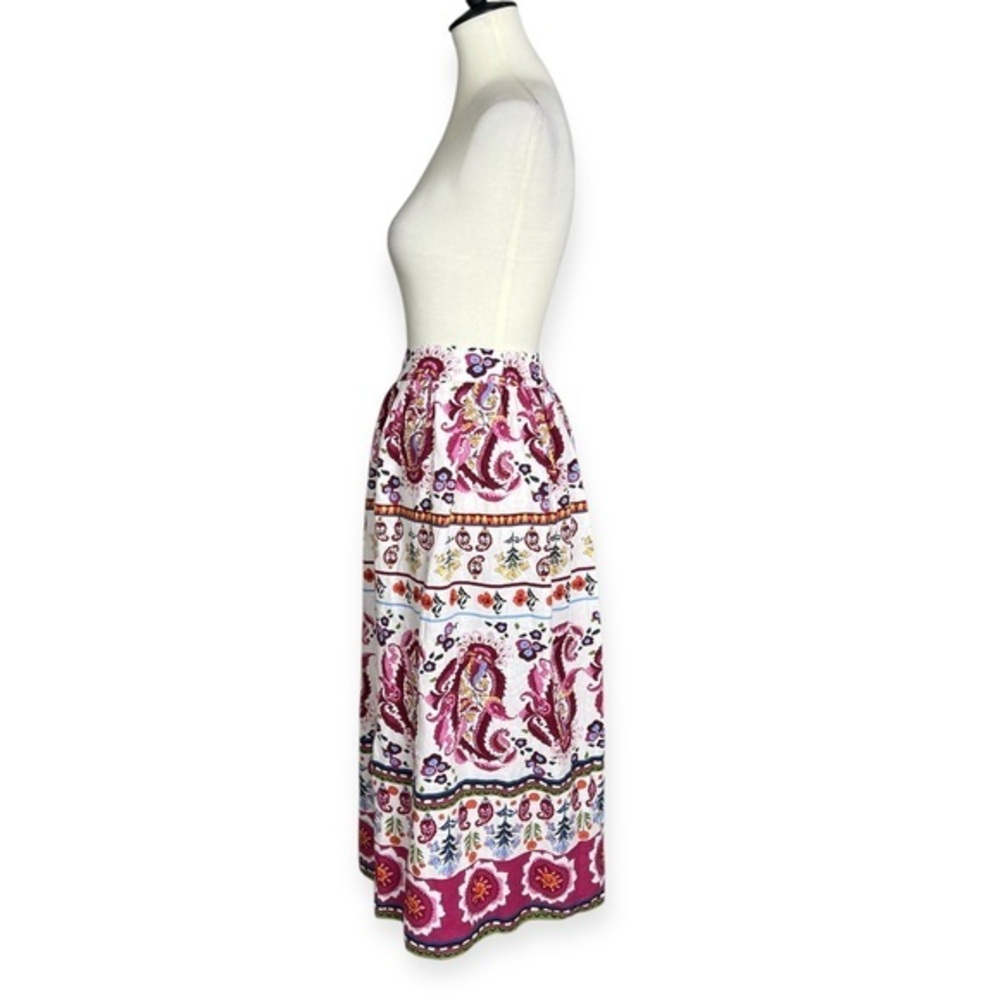 Caroline Constas Floral Paisley Linen Blend Midi Skirt Vacation Resortwear Sz M‎ - Picture 3 of 10
